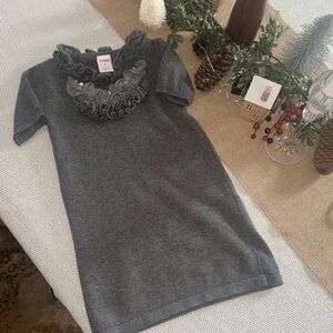 GYMBOREE CUTE!! Gray Ruffled Sweater Dress